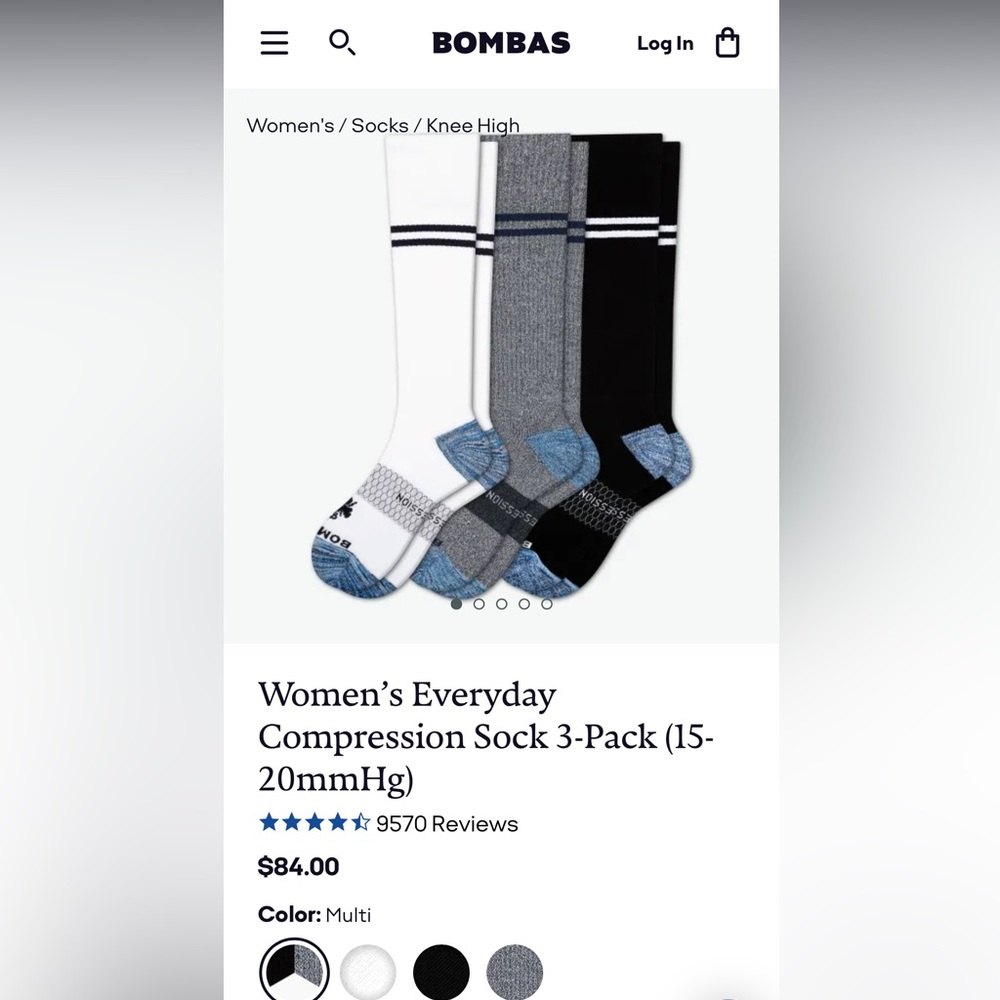 Bombas women's compression socks 3 pack- NWT